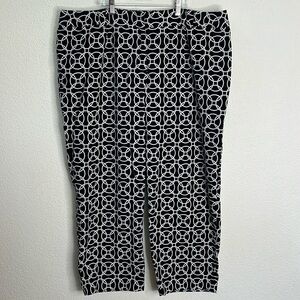 Talbots Black & White Printed Vekvet Pants   Size 22WP